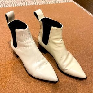 loeffler randall glossy white boots size 8.5